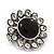 'Diva Blossom' Crystal and Ceramic Flower Ring (Silver Tone) - Adjustable size 7/8 - view 3