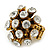 Dome Shaped Crystal Cluster Ring in Gold Tone/Adjustable size 7/8 - view 5