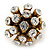 Dome Shaped Crystal Cluster Ring in Gold Tone/Adjustable size 7/8 - view 2
