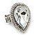 'Drama Queen' Drop-Shaped Crystal Cluster Ring (Silver Tone) - Adjustable size 7/8 - view 3
