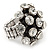 Dome Shaped Crystal Cluster Ring in Silver Tone/Adjustable size 7/8 - view 3