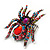 Oversized Multicoloured Crystal Spider Stretch Cocktail Ring In Sivler Plating - 6cm Length - view 4