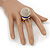 Statement Pave-Set Crystal, Blue Enamel 'Ball' Flex Ring In Gold Plating - 25mm Across - Size 7/8 - view 3