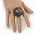 Large Gun Metal Woven Dome Statement Stretch Ring - 40mm Diameter - Size 7/8 Expandable - view 2
