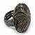 Large Gun Metal Woven Dome Statement Stretch Ring - 40mm Diameter - Size 7/8 Expandable - view 4