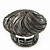 Large Gun Metal Woven Dome Statement Stretch Ring - 40mm Diameter - Size 7/8 Expandable - view 9