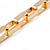 Gold Plated Chunky Chain Bracelet With Clear Swarovski Crystal Flex Band Ring Attached - 17cm Length/ 3cm Extension, Size 7/8 - view 8