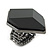 Large Black Acrylic Geometric Flex Ring In Gun Metal - 45mm Across - Size 7/8 - view 4