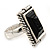 Vintage Inspired Square, Black Acrylic Bead Flex Ring In Silver Tone - 25mm Across - Size 7/8 - view 6