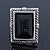Vintage Inspired Square, Black Acrylic Bead Flex Ring In Silver Tone - 25mm Across - Size 7/8 - view 3