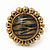 Antique Gold Effect Round 'Tigra' Animal Print Ring with Acrylic Gem - 20mm Size 7/8 Expandable - view 5