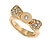 Gold Plated 'Cutie' Bow Ring with Clear Crystals - 2cm Length - Size 7 - view 8