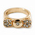Gold Plated 'Cutie' Bow Ring with Clear Crystals - 2cm Length - Size 7 - view 4