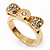 Gold Plated 'Cutie' Bow Ring with Clear Crystals - 2cm Length - Size 7 - view 6