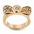 Gold Plated 'Cutie' Bow Ring with Clear Crystals - 2cm Length - Size 7 - view 7