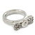 Rhodium Plated 'Cutie' Bow Ring with Clear Crystals - 2cm Length - Size 7 - view 7