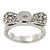 Rhodium Plated 'Cutie' Bow Ring with Clear Crystals - 2cm Length - Size 7 - view 4