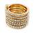 Gold Plated Clear Crystal Stacking/ Stackable Band Ring - view 6