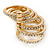 Gold Plated Clear Crystal Stacking/ Stackable Band Ring - view 3