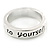 Rhodium Plated 'Be true to yourself' Engraved Ring - Size 7 - view 2