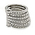 Silver Plated Clear Crystal Stacking/ Stackable Band Ring - view 5