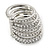 Silver Plated Clear Crystal Stacking/ Stackable Band Ring - view 6