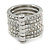 Silver Plated Clear Crystal Stacking/ Stackable Band Ring - view 3