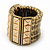Wide 'Spiky' Stretch Band Ring In Burn Gold Metal - 20mm Width - Size 6/7 - view 5