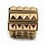 Wide 'Spiky' Stretch Band Ring In Burn Gold Metal - 20mm Width - Size 6/7 - view 6