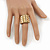 Wide 'Spiky' Stretch Band Ring In Burn Gold Metal - 20mm Width - Size 6/7 - view 3