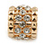 Wide Clear Swarovski Crystal Flex Band Ring In Gold Tone Metal Finish - 20mm Width - Size 7/8 - view 3