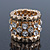 Wide Clear Swarovski Crystal Flex Band Ring In Gold Tone Metal Finish - 20mm Width - Size 7/8 - view 7