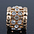 Wide Clear Swarovski Crystal Flex Band Ring In Gold Tone Metal Finish - 20mm Width - Size 7/8 - view 4