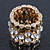 Wide Clear Swarovski Crystal Flex Band Ring In Gold Tone Metal Finish - 20mm Width - Size 7/8 - view 8
