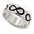 Rhodium Plated Black Enamel 'Infinity' Band Ring - Size 7 - view 5