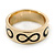 Gold Plated Black Enamel 'Infinity' Band Ring - view 4