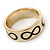 Gold Plated Black Enamel 'Infinity' Band Ring - view 3