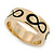Gold Plated Black Enamel 'Infinity' Band Ring - view 6
