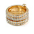 Gold Tone Clear Crystal Stacking/ Stackable Band Ring