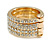 Gold Tone Clear Crystal Stacking/ Stackable Band Ring - view 3