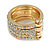 Gold Tone Clear Crystal Stacking/ Stackable Band Ring - view 4