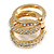 Gold Tone Clear Crystal Stacking/ Stackable Band Ring - view 5