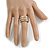 Gold Tone Clear Crystal Stacking/ Stackable Band Ring - view 2