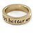 Gold Plated 'Life is always better with a smile' Engraved Ring - Size 8 - view 6