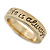 Gold Plated 'Life is always better with a smile' Engraved Ring - Size 8 - view 5