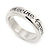 Rhodium Plated 'Moving forward never looking back' Engraved Ring - Size 8 - view 2