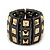 Two Tone 'Spiky' Wide Flex Band Ring (Gold/ Black Tone Metal) - 20mm Width - Size 7/8 - view 5