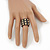 Two Tone 'Spiky' Wide Flex Band Ring (Gold/ Black Tone Metal) - 20mm Width - Size 7/8 - view 6