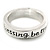 Rhodium Plated 'Life is a blessing be true to yourself' Engraved Ring - Size 8 - view 2
