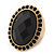 Oval, Black Faceted Glass Stone Flex Ring In Gold Plating - 35mm Across - Size 7/8 - view 5